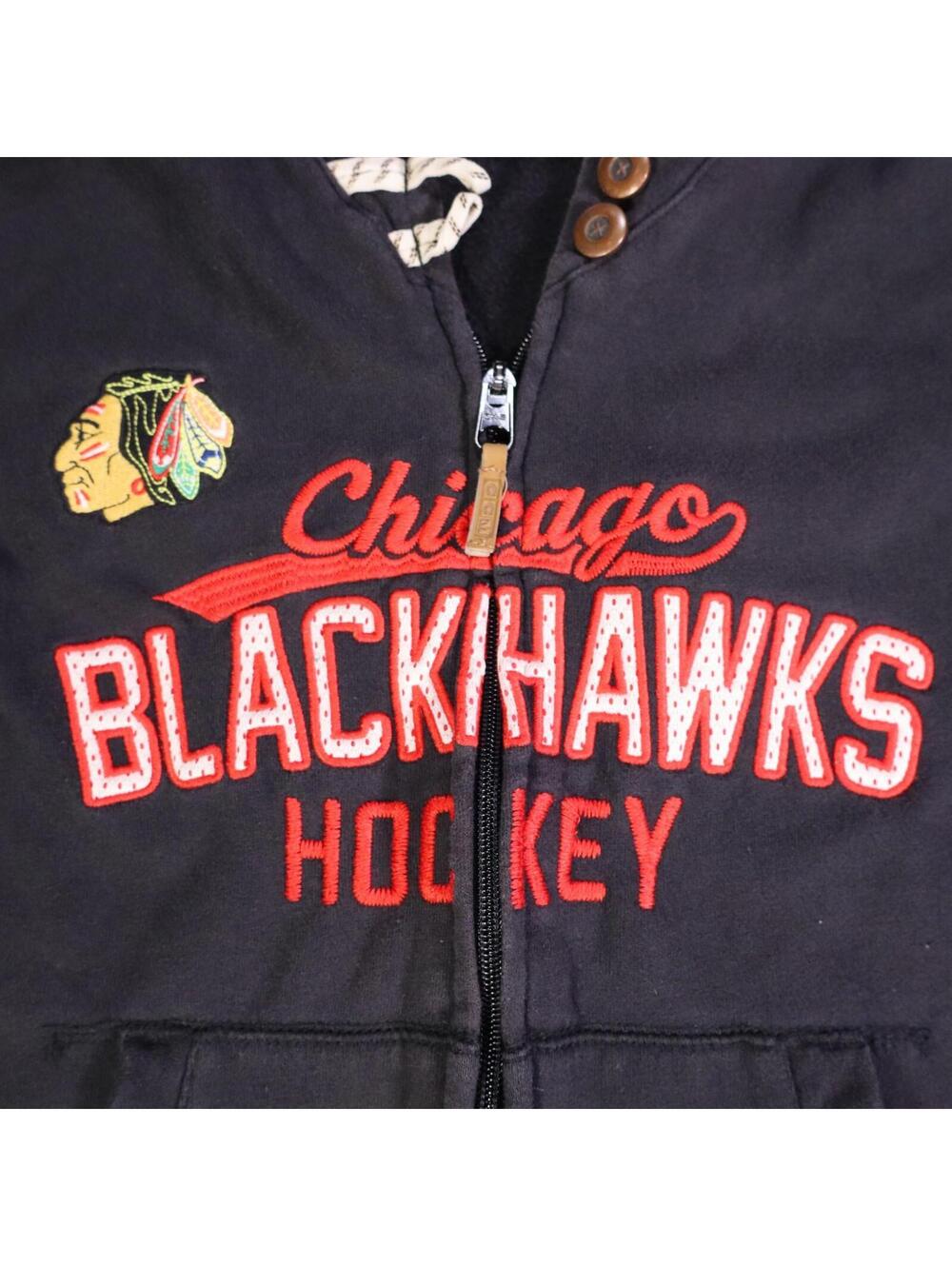 CCM Chicago Blackhawks Zip Hoodie Juniors Small vtg